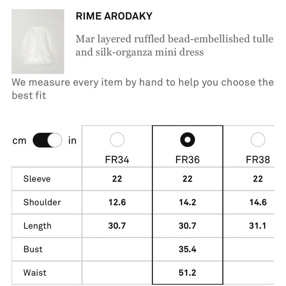 NWT RIME ARODAKY Mar ruffle bead-embellished tulle silk-organza dress Size Small - Picture 14 of 16